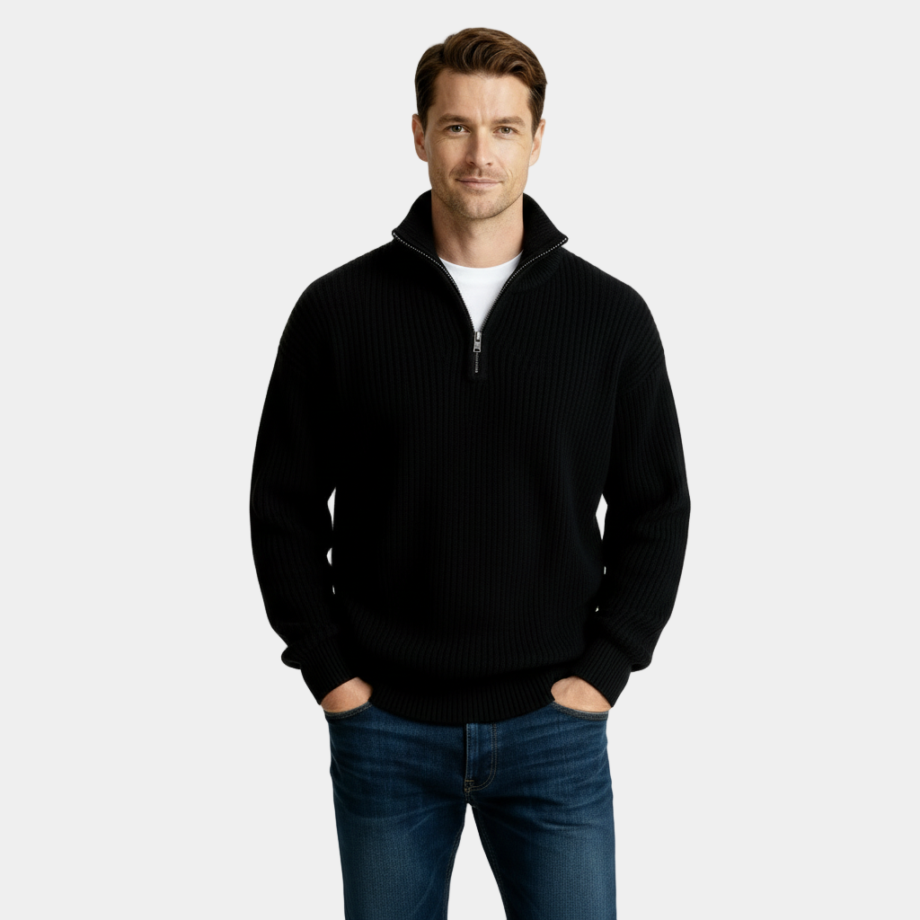 Camden Ribbed Half-Zip Knit