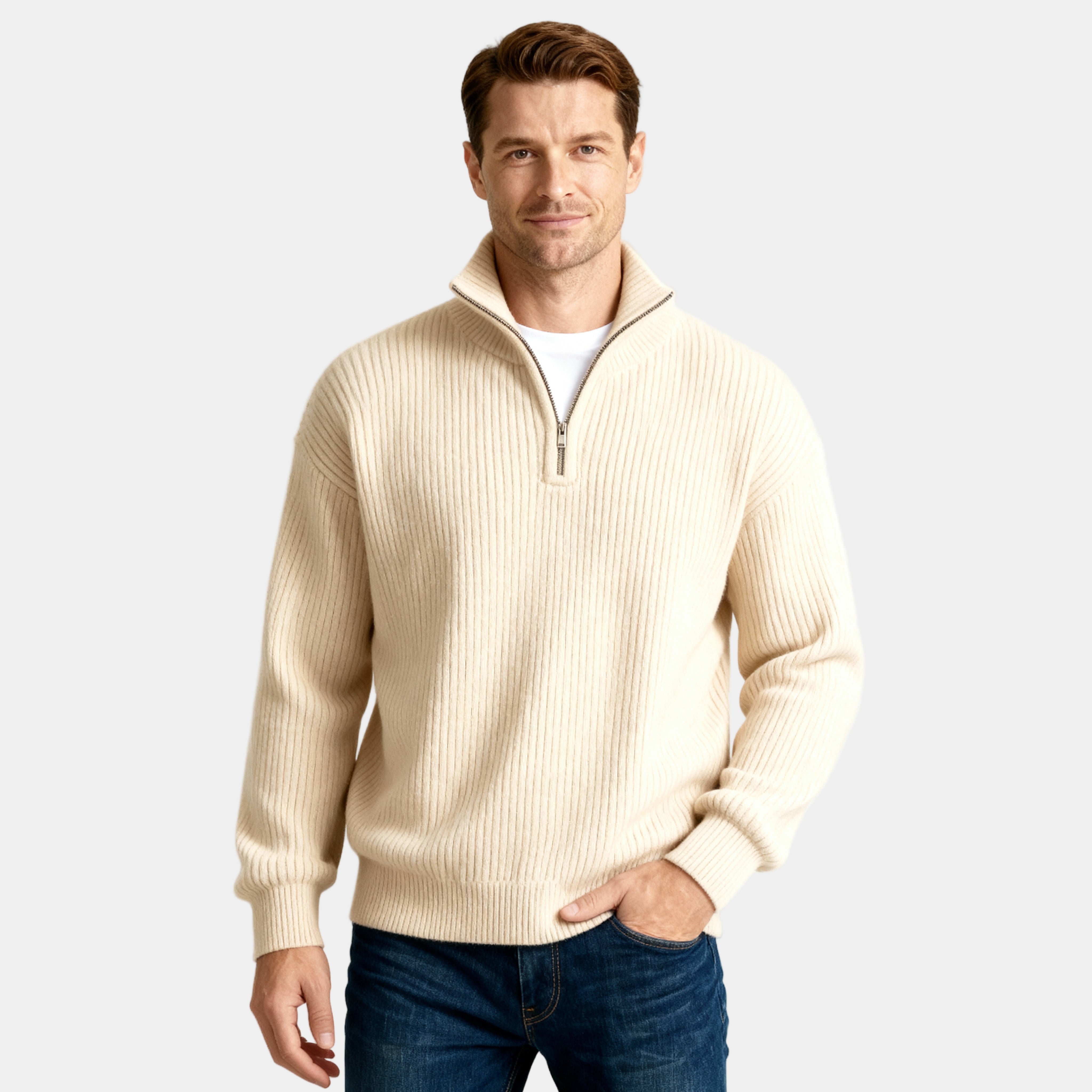 Camden Ribbed Half-Zip Knit