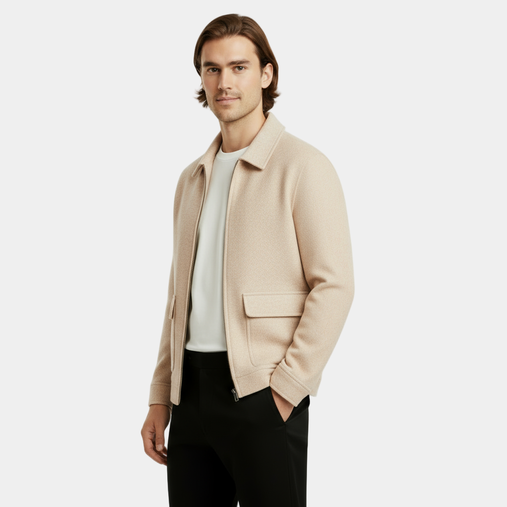 Men’s Wool-Blend Smart Jacket – Minimalist, Warm & Modern Fit