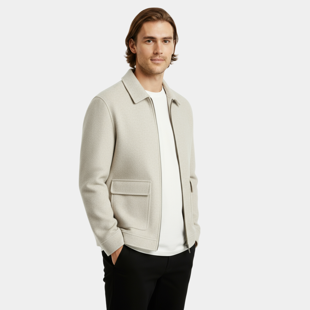 Men’s Wool-Blend Smart Jacket – Minimalist, Warm & Modern Fit