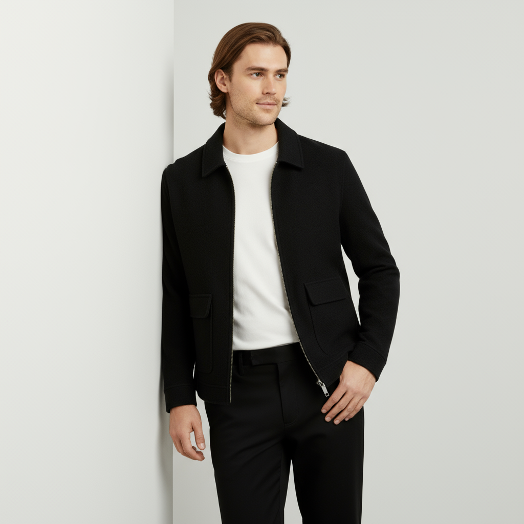 Men’s Wool-Blend Smart Jacket – Minimalist, Warm & Modern Fit