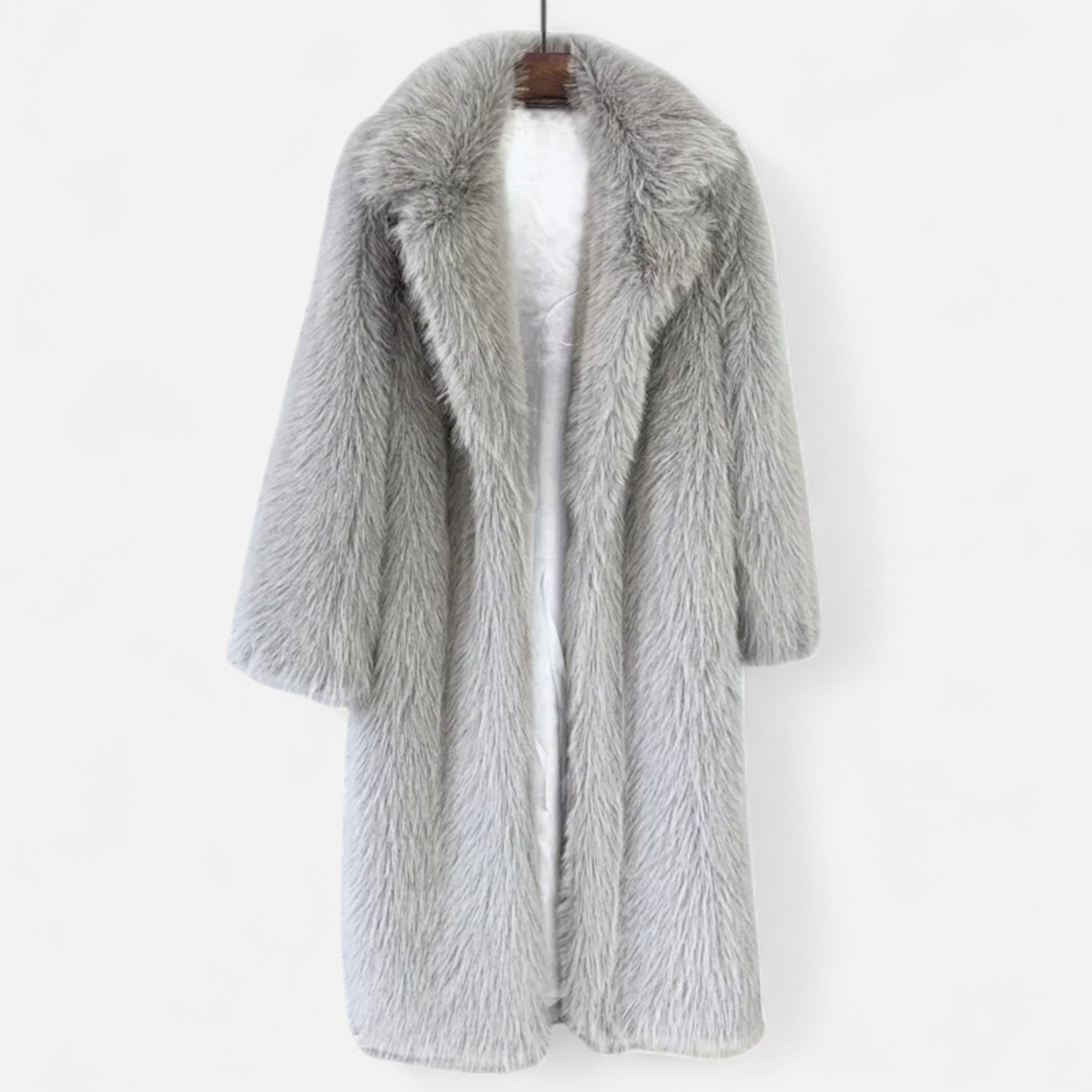 Luxury Long Faux Fur Coat – Women's Elegant Winter Comfort