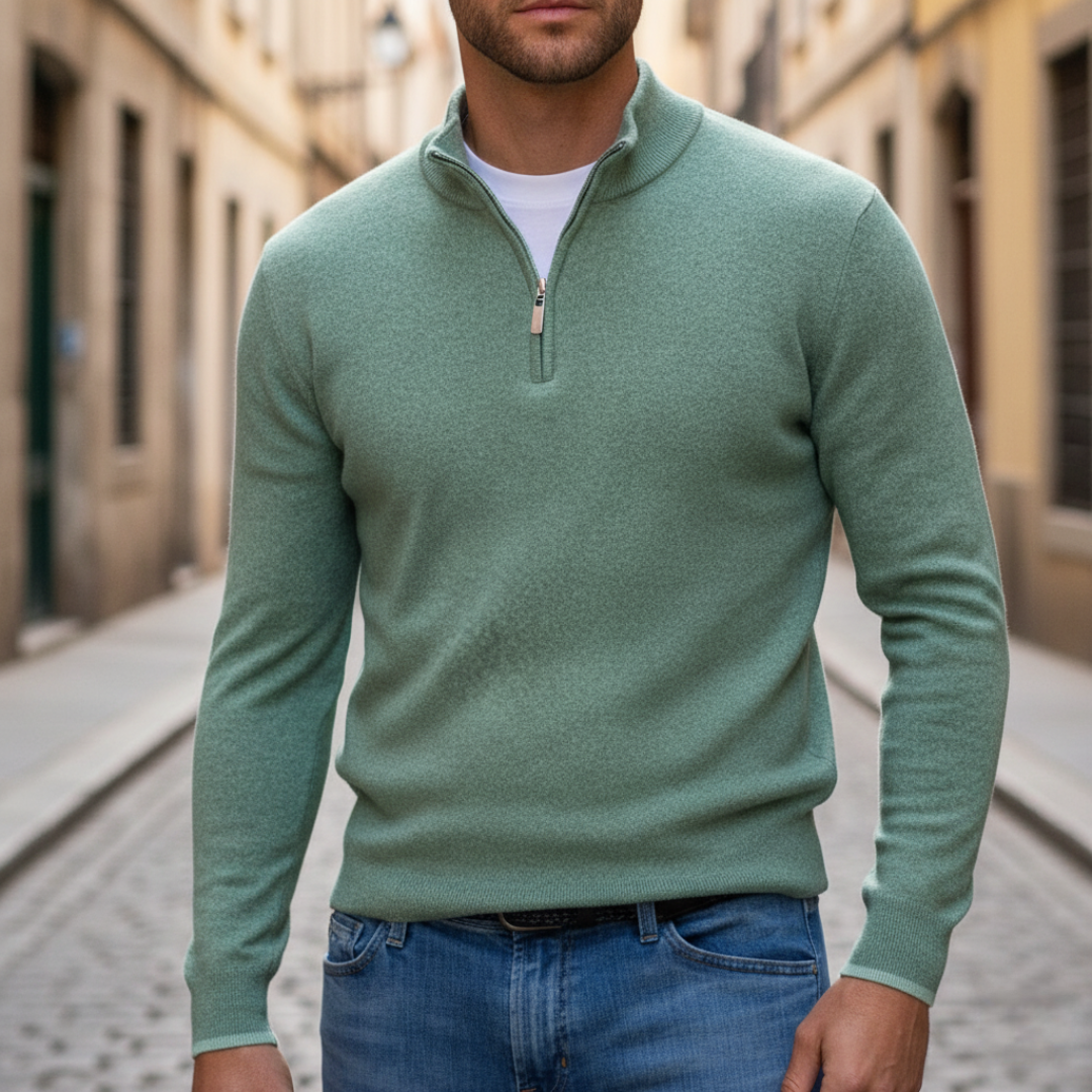 Essential Half-Zip Knit Sweater – Premium Men’s Smart Casual Jumper