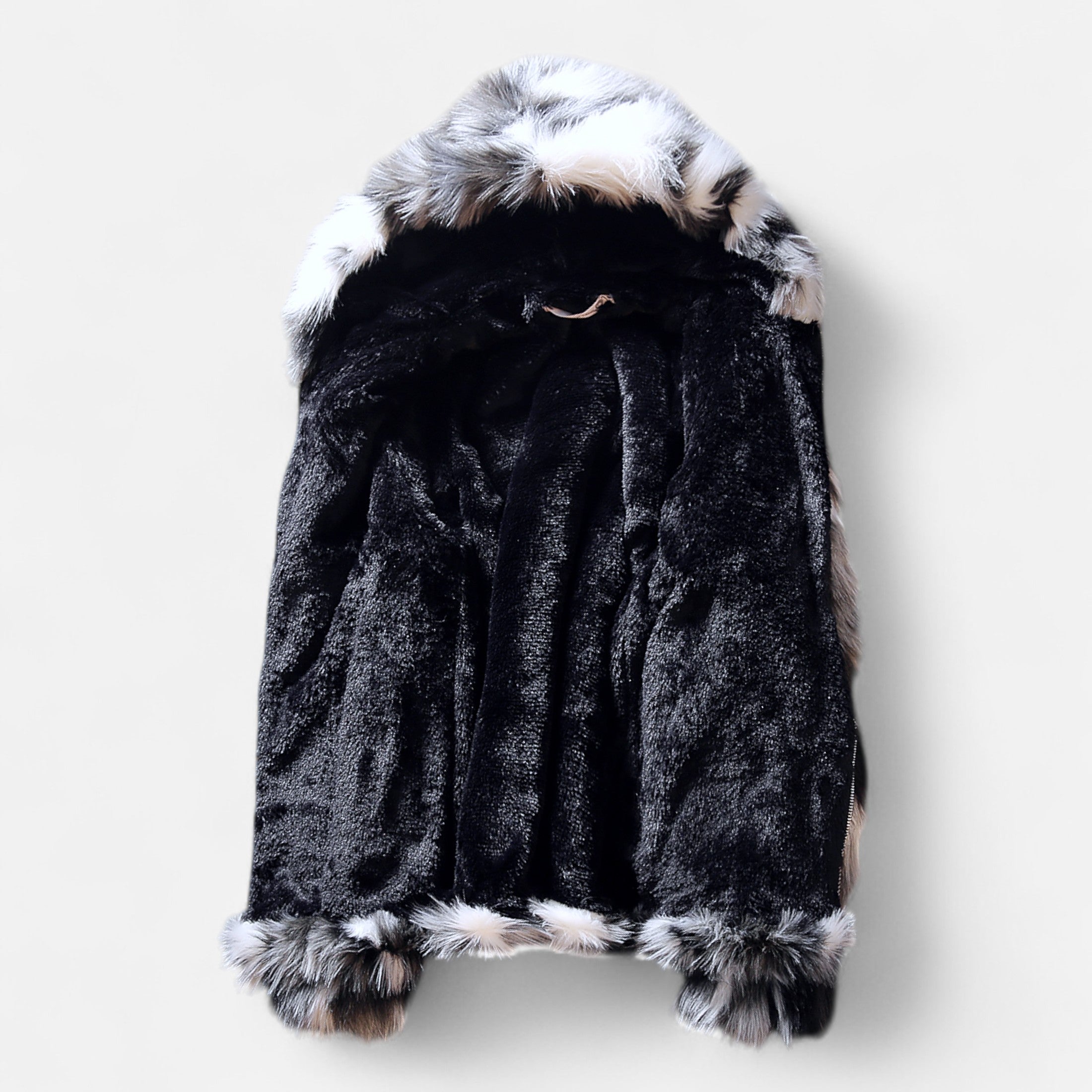 Men’s Premium Faux Fur Hooded Jacket – Luxury Winter Edition