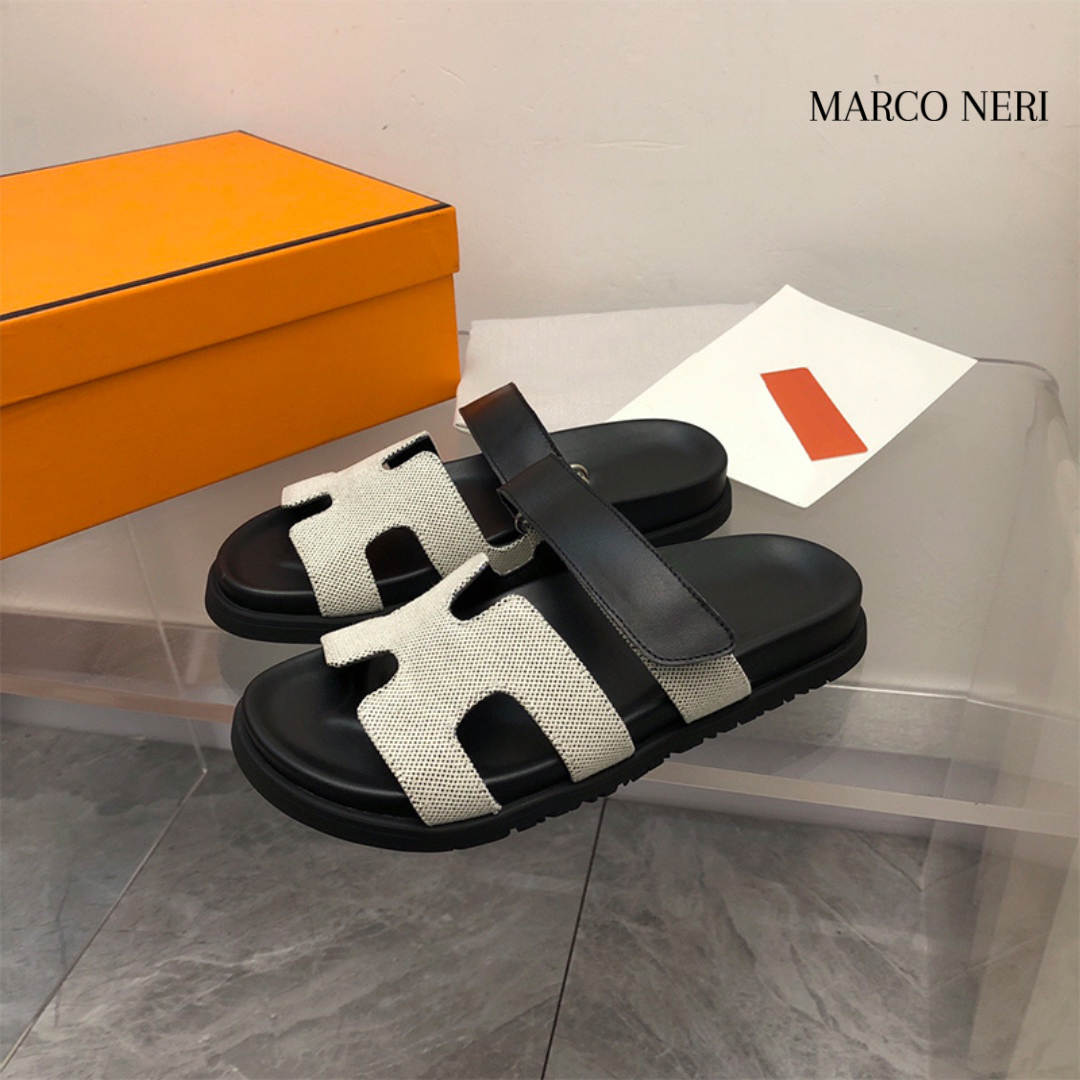 Men’s Luxury Leather Slides – Minimal Design & Soft Comfort