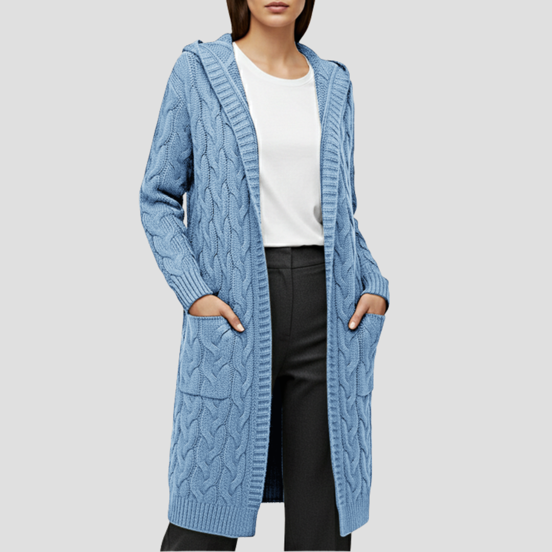 Elise | Cable Knit Long Cardigan