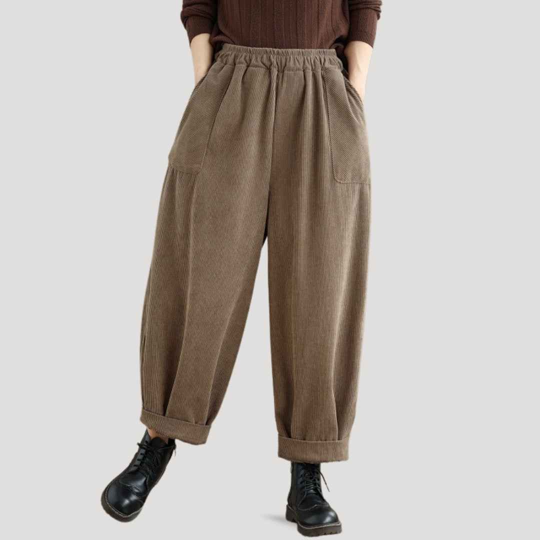 Women’s corduroy wide leg pants – high waisted