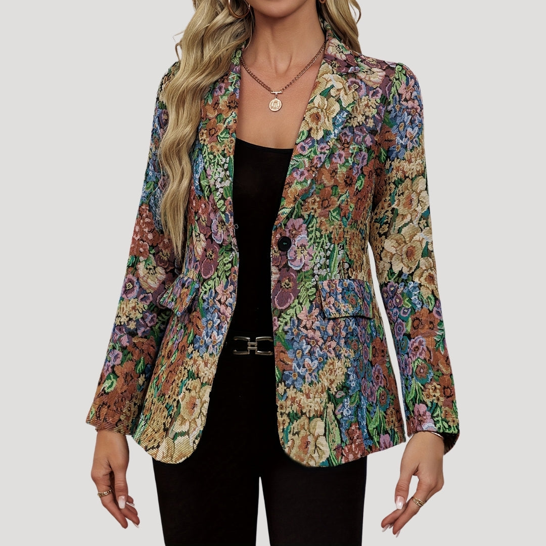 Vintage floral tapestry blazer