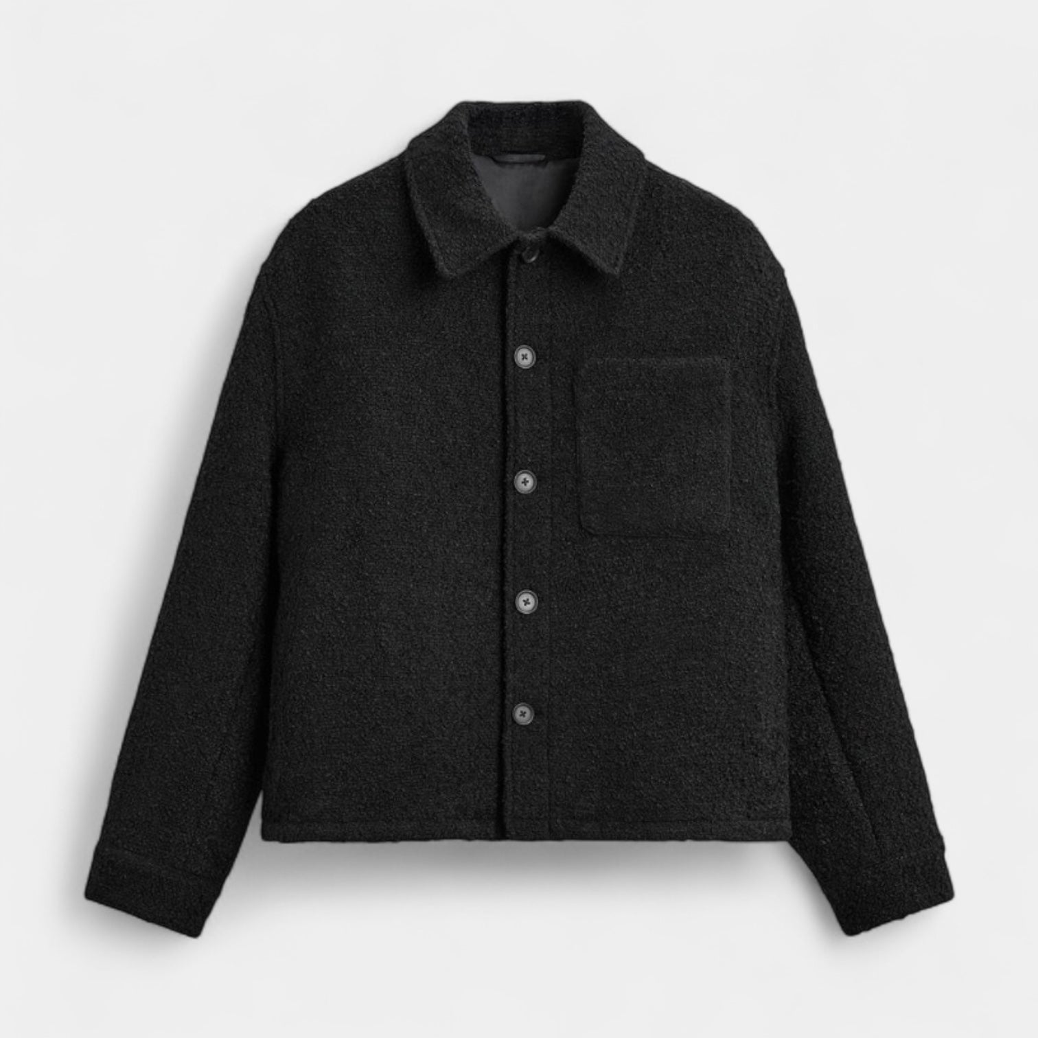 Men’s Textured Wool Overshirt – Soft, Warm & Modern Minimalist