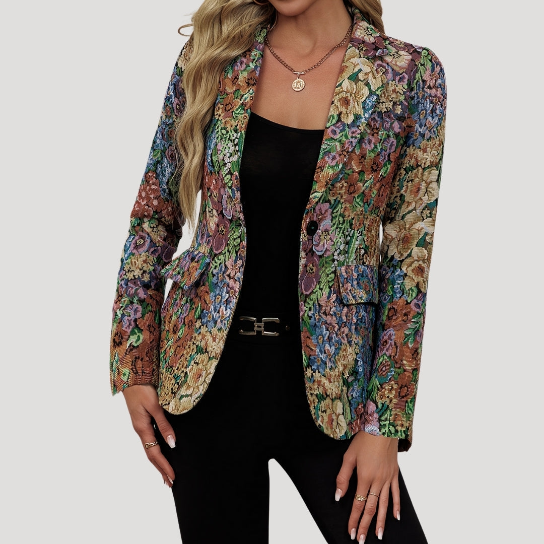 Vintage floral tapestry blazer