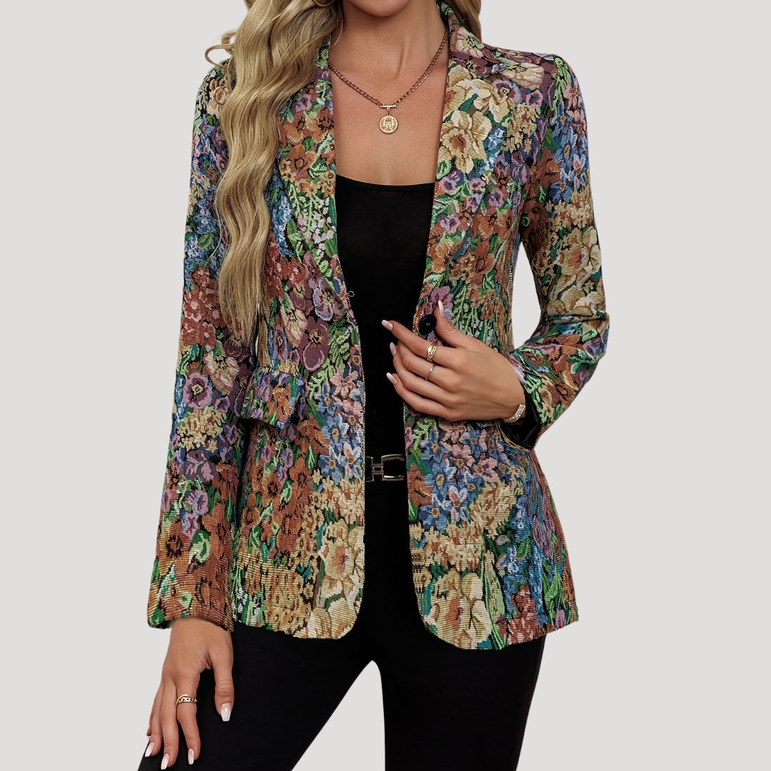 Vintage floral tapestry blazer