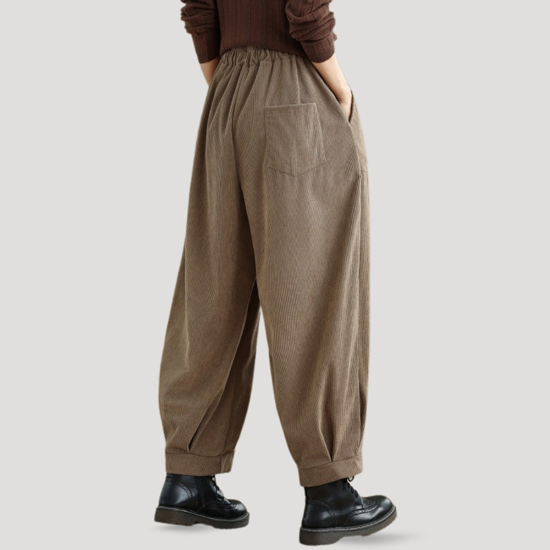 Women’s corduroy wide leg pants – high waisted