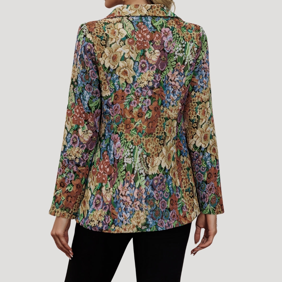 Vintage floral tapestry blazer