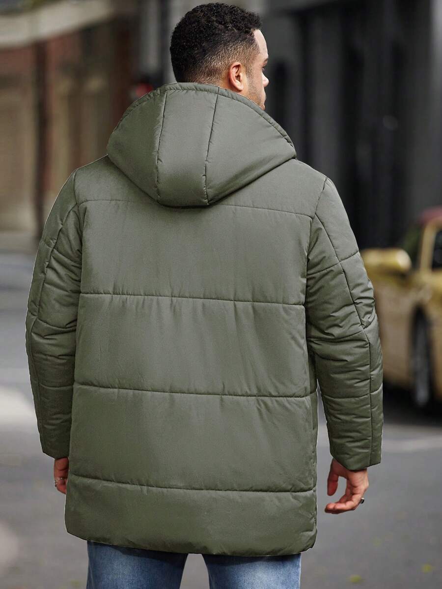 Men’s Heavy Puffer Parka – Thermal Winter Coat with Hood