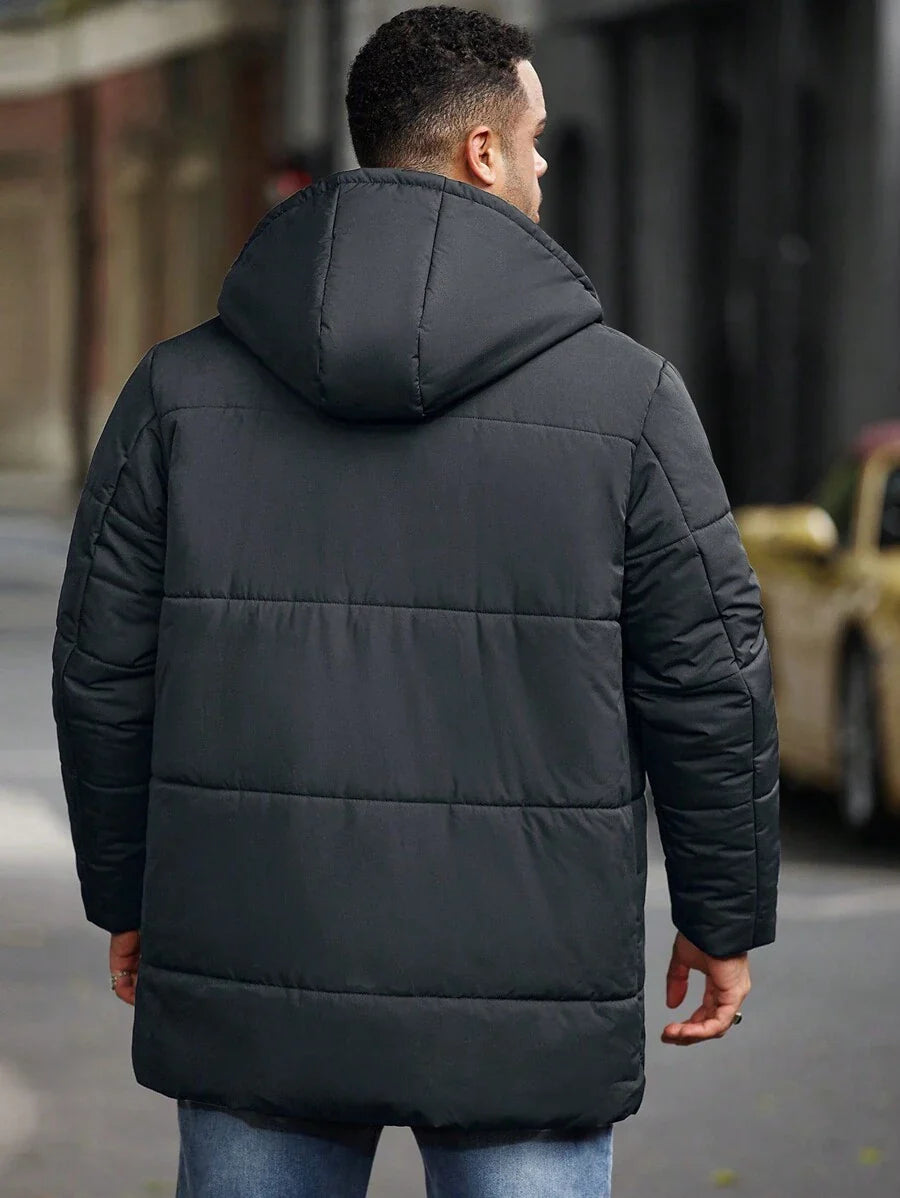 Men’s Heavy Puffer Parka – Thermal Winter Coat with Hood