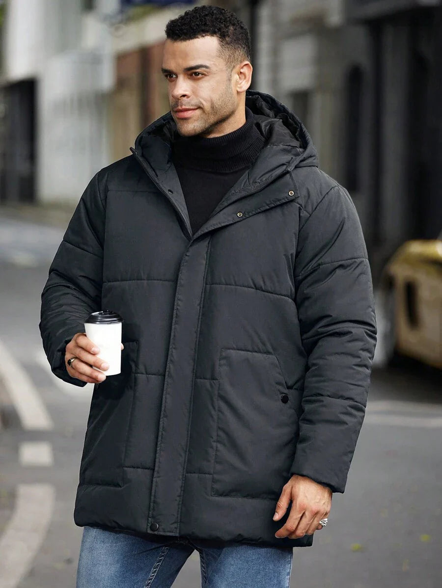 Men’s Heavy Puffer Parka – Thermal Winter Coat with Hood