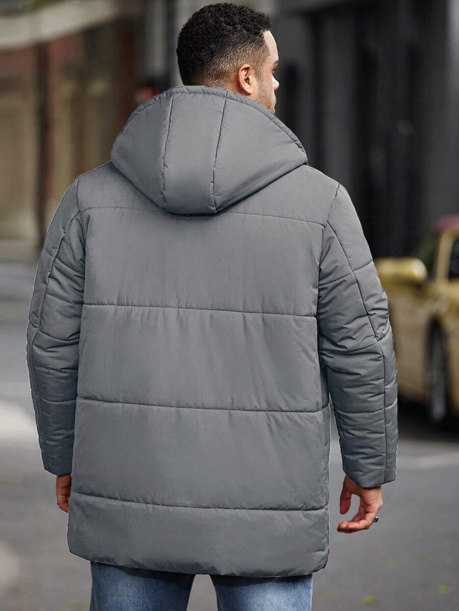 Men’s Heavy Puffer Parka – Thermal Winter Coat with Hood