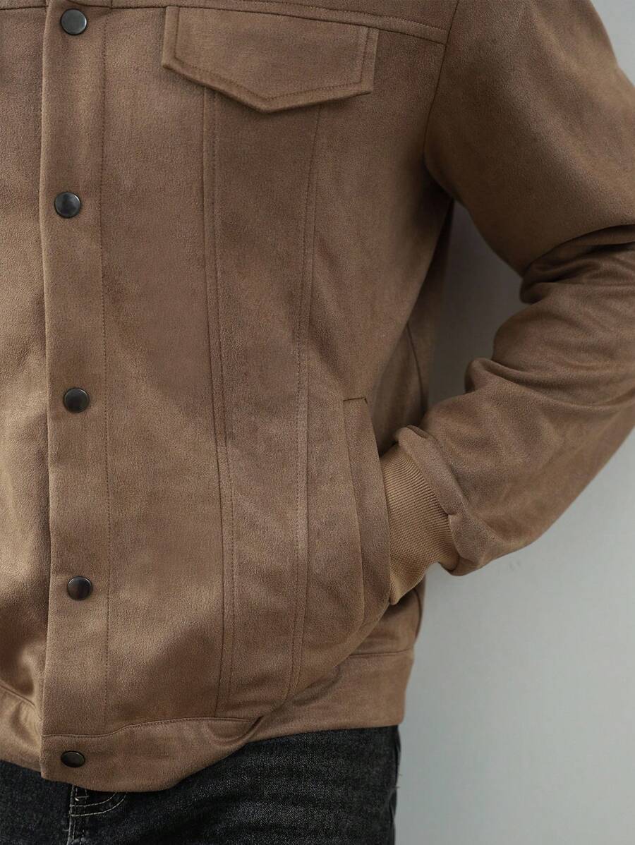 Heritage Suede-Look Button Jacket – Classic Style & Everyday Comfort