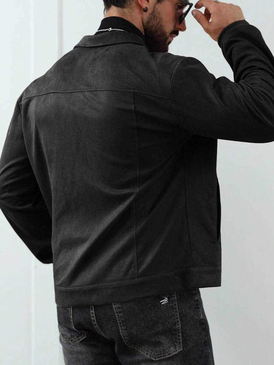 Heritage Suede-Look Button Jacket – Classic Style & Everyday Comfort