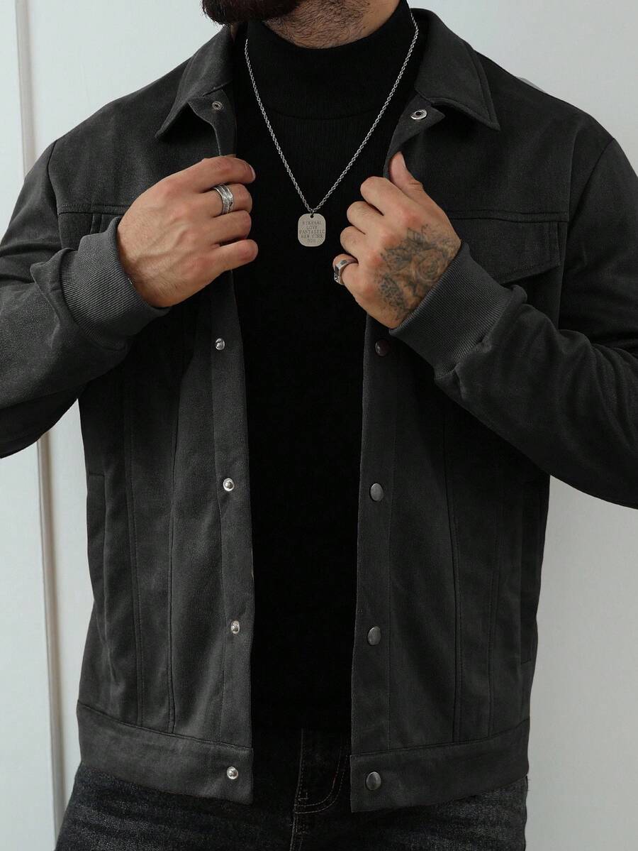 Heritage Suede-Look Button Jacket – Classic Style & Everyday Comfort