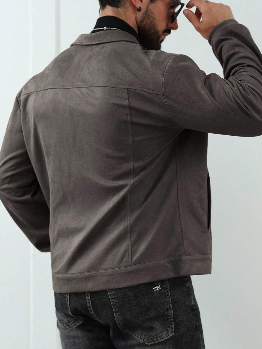 Heritage Suede-Look Button Jacket – Classic Style & Everyday Comfort