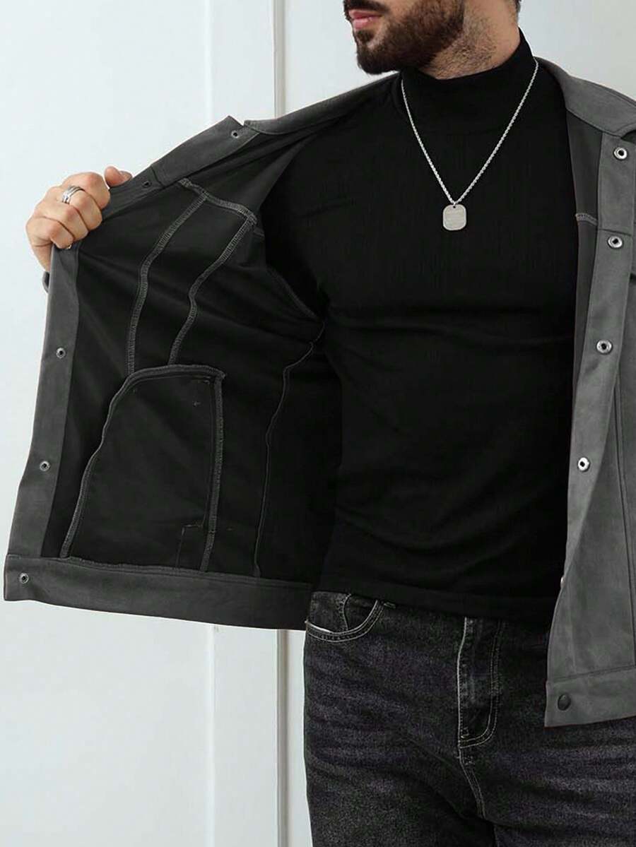 Heritage Suede-Look Button Jacket – Classic Style & Everyday Comfort