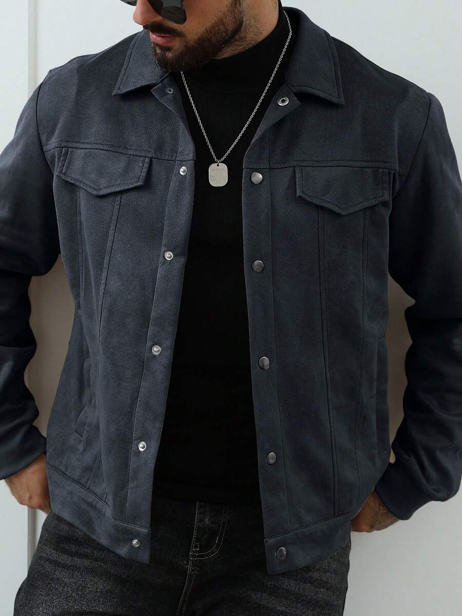 Heritage Suede-Look Button Jacket – Classic Style & Everyday Comfort