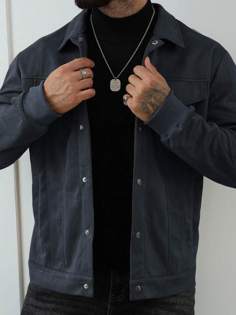 Heritage Suede-Look Button Jacket – Classic Style & Everyday Comfort