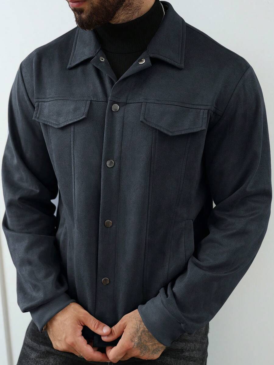 Heritage Suede-Look Button Jacket – Classic Style & Everyday Comfort