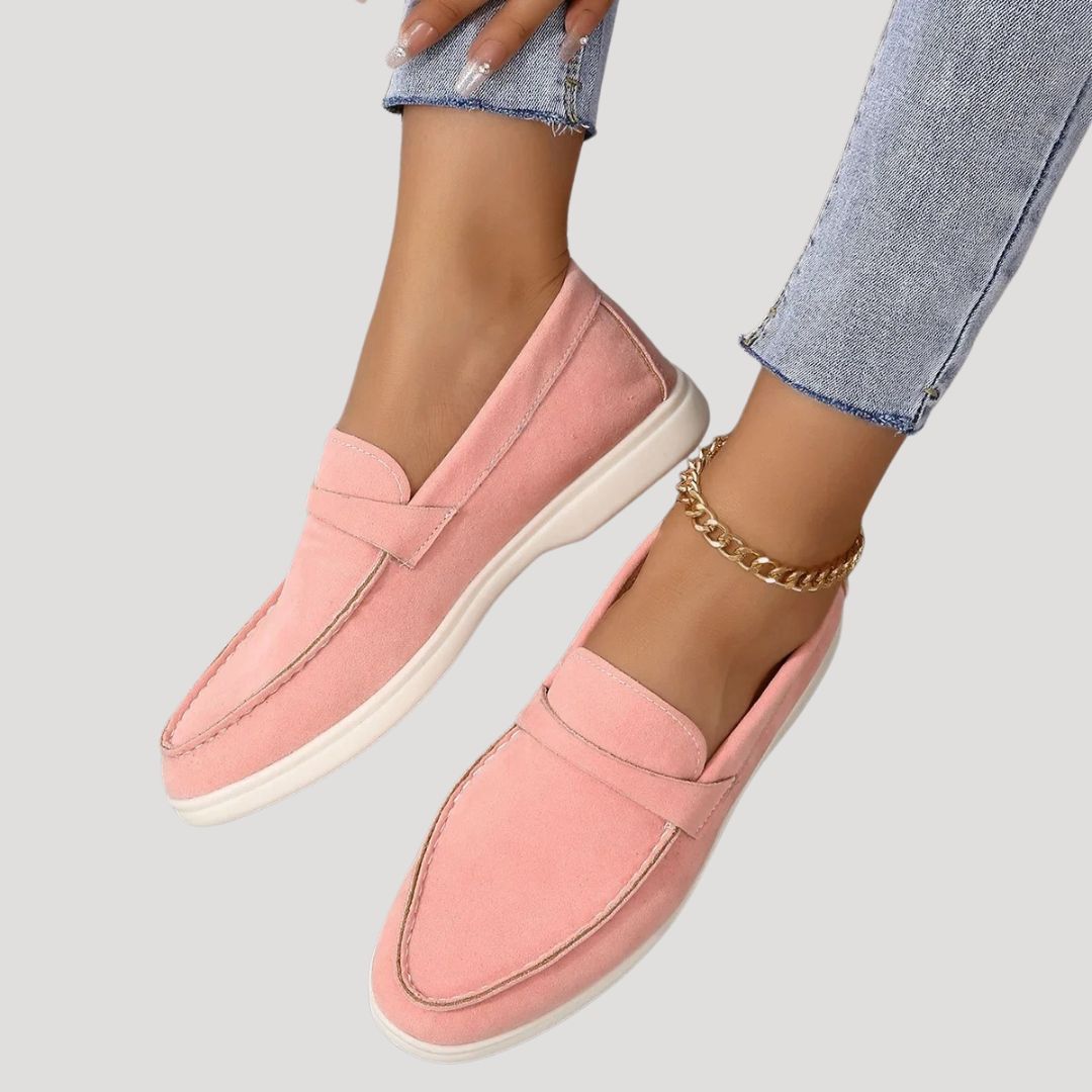 Women's suede casual loafer shoes