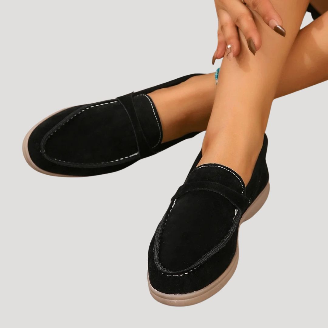 Women's suede casual loafer shoes