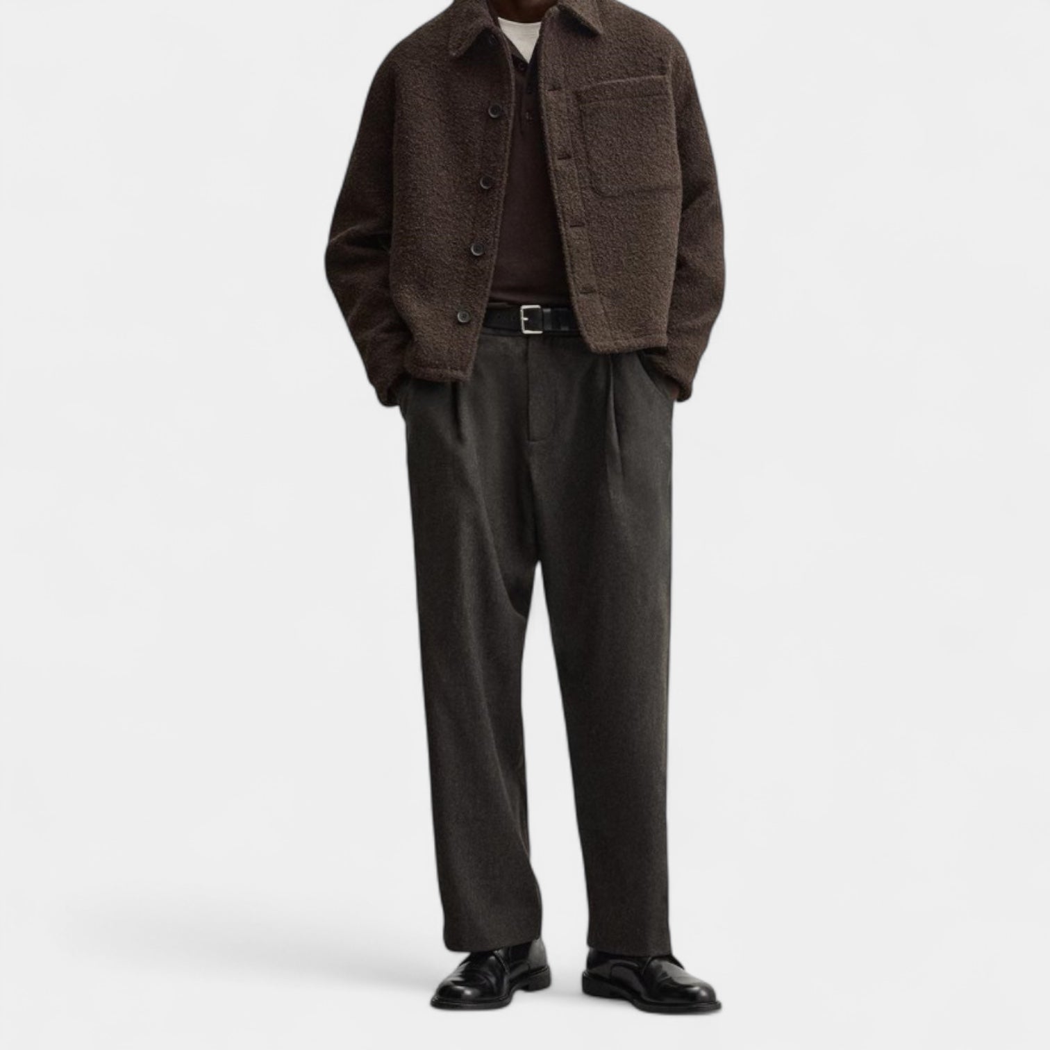 Men’s Textured Wool Overshirt – Soft, Warm & Modern Minimalist