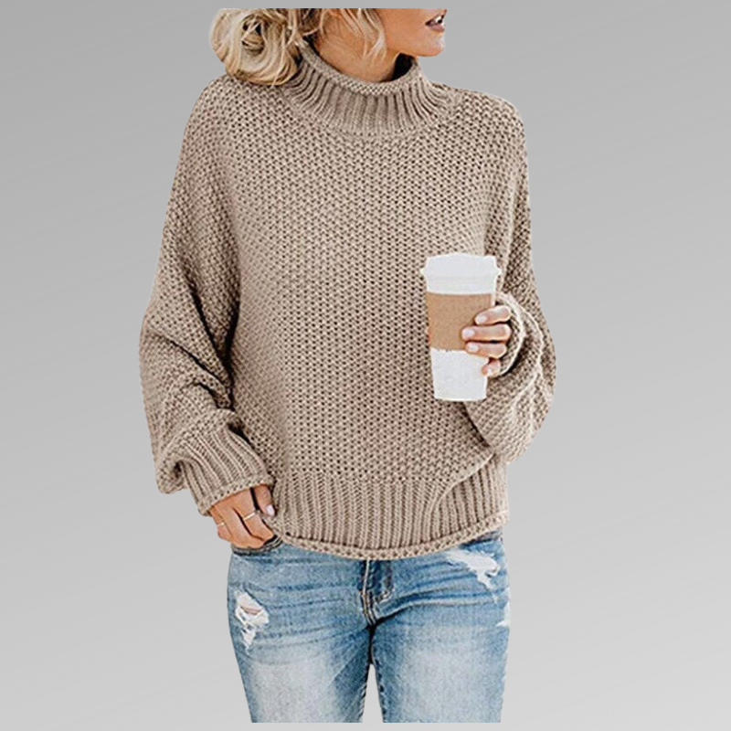 Cozy Textured Knit Turtleneck Sweater – Relaxed Everyday Fit