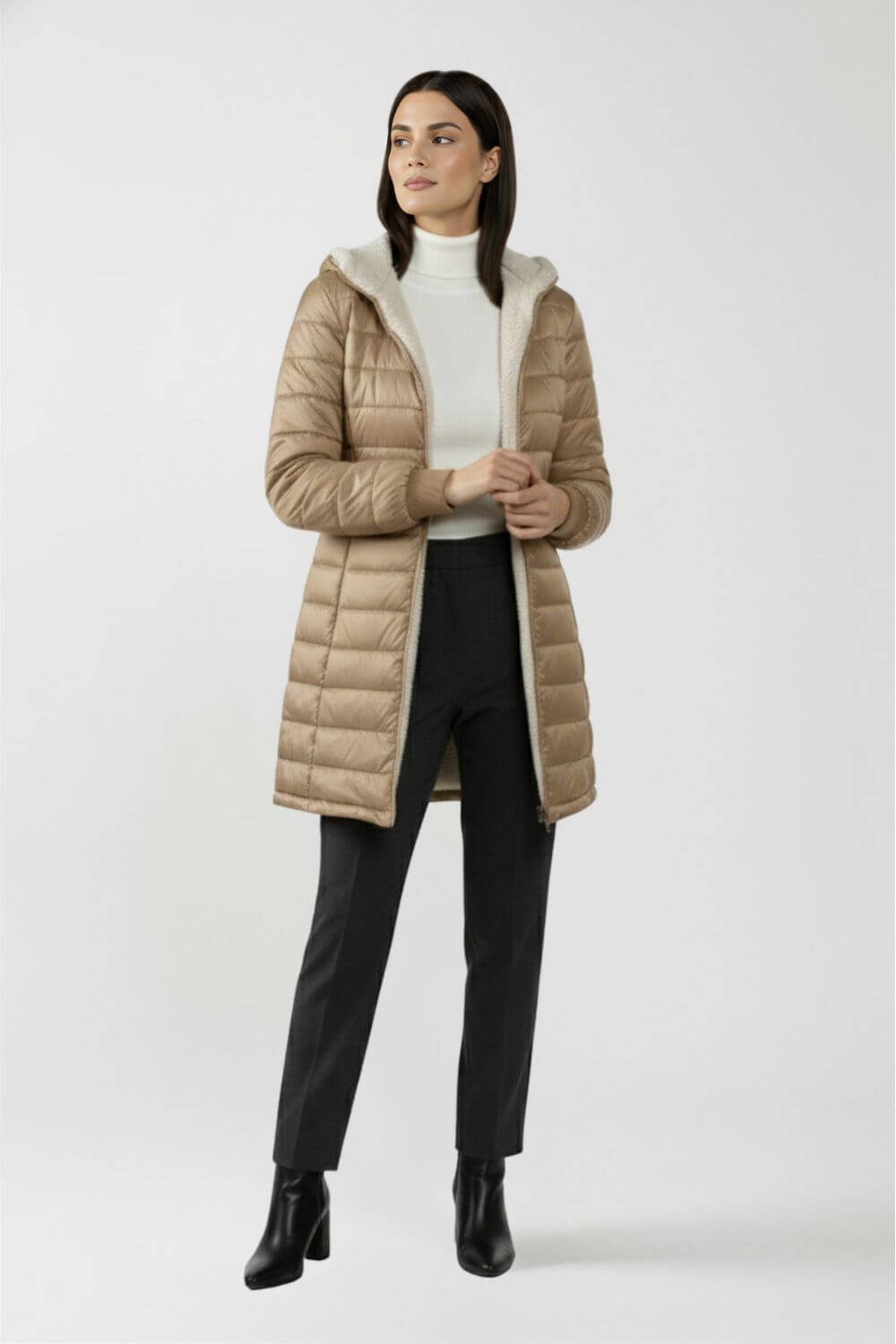 Long Puffer Coat with Soft Fleece Lining – Warm, Lightweight & Weather-Ready