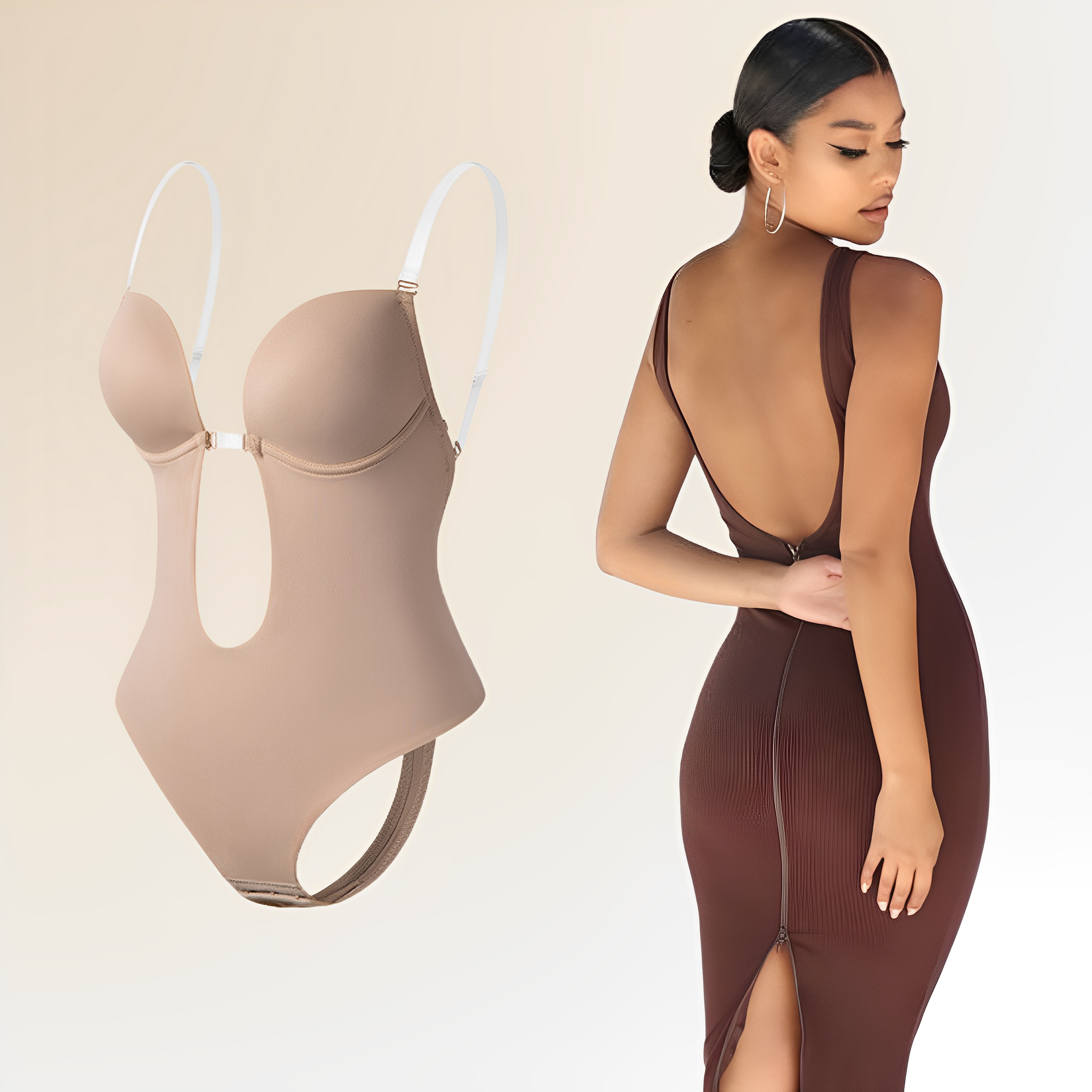 Elegant Backless Bodysuit Bra for Women | Risa