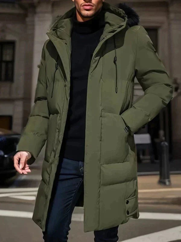 Men’s Long Winter Parka – Modern Warmth with Urban Edge