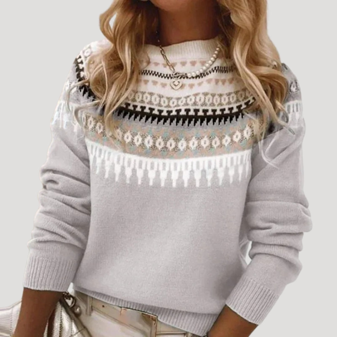 Women’s Nordic Pattern Knit Sweater – Winter Cozy Edition