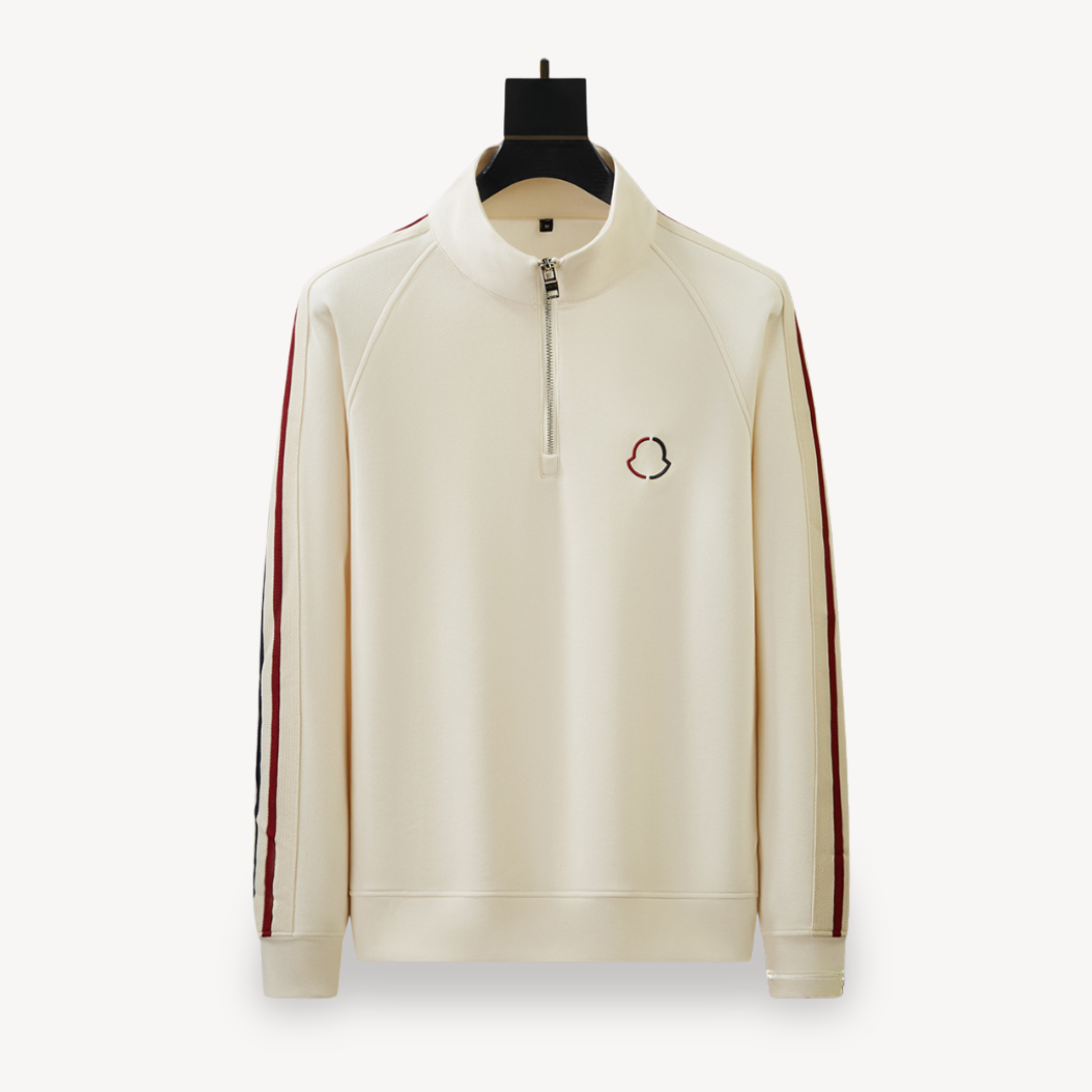 Men’s Premium Retro Stripe Half-Zip Tracksuit – Navy