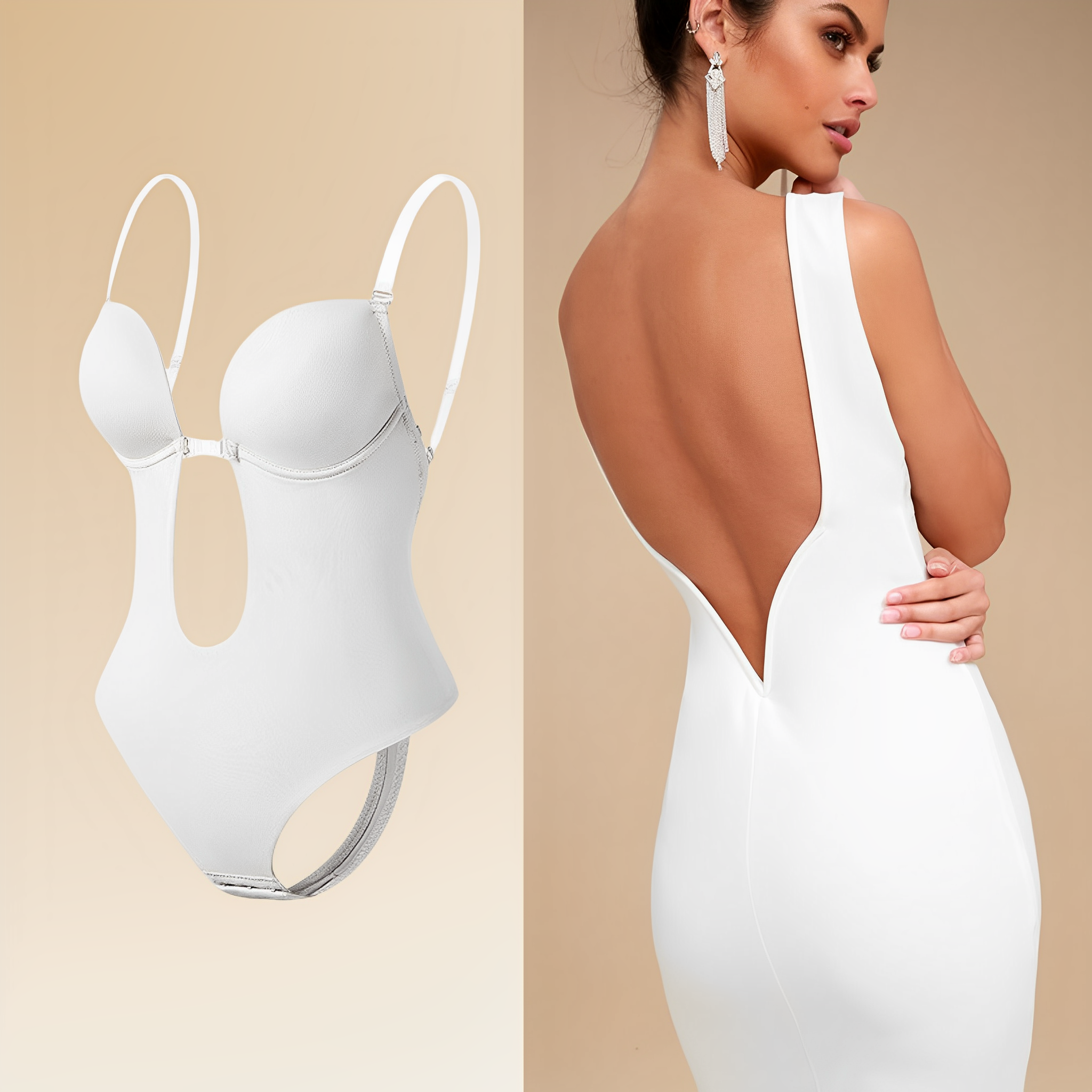 Elegant Backless Bodysuit Bra for Women | Risa
