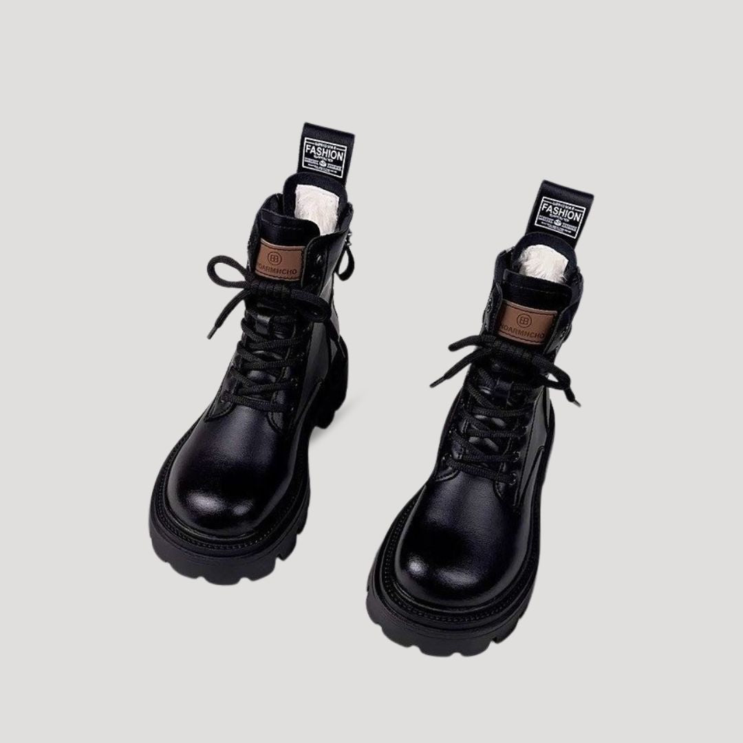 Women’s Chunky Lace-Up Combat Boots – Winter-Ready Edition