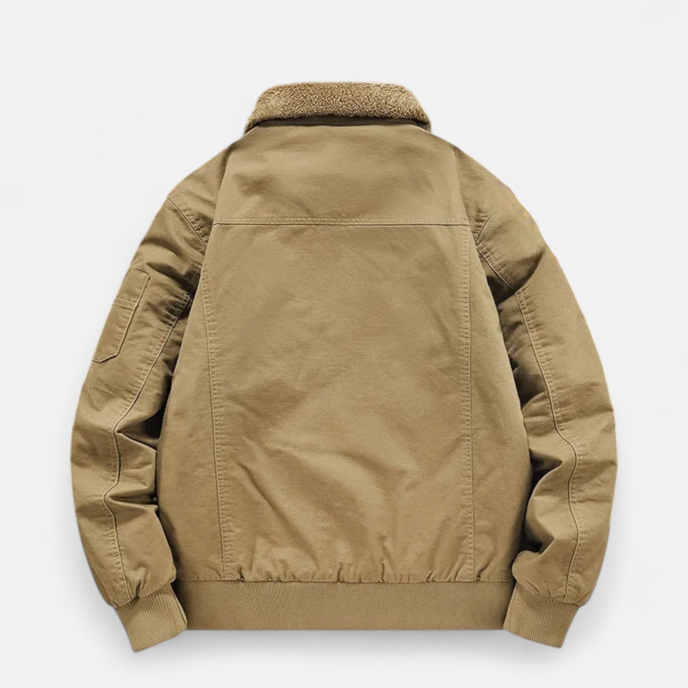 Men’s Heavy Fleece-Lined Bomber Jacket – Winter Warmth & Utility Style