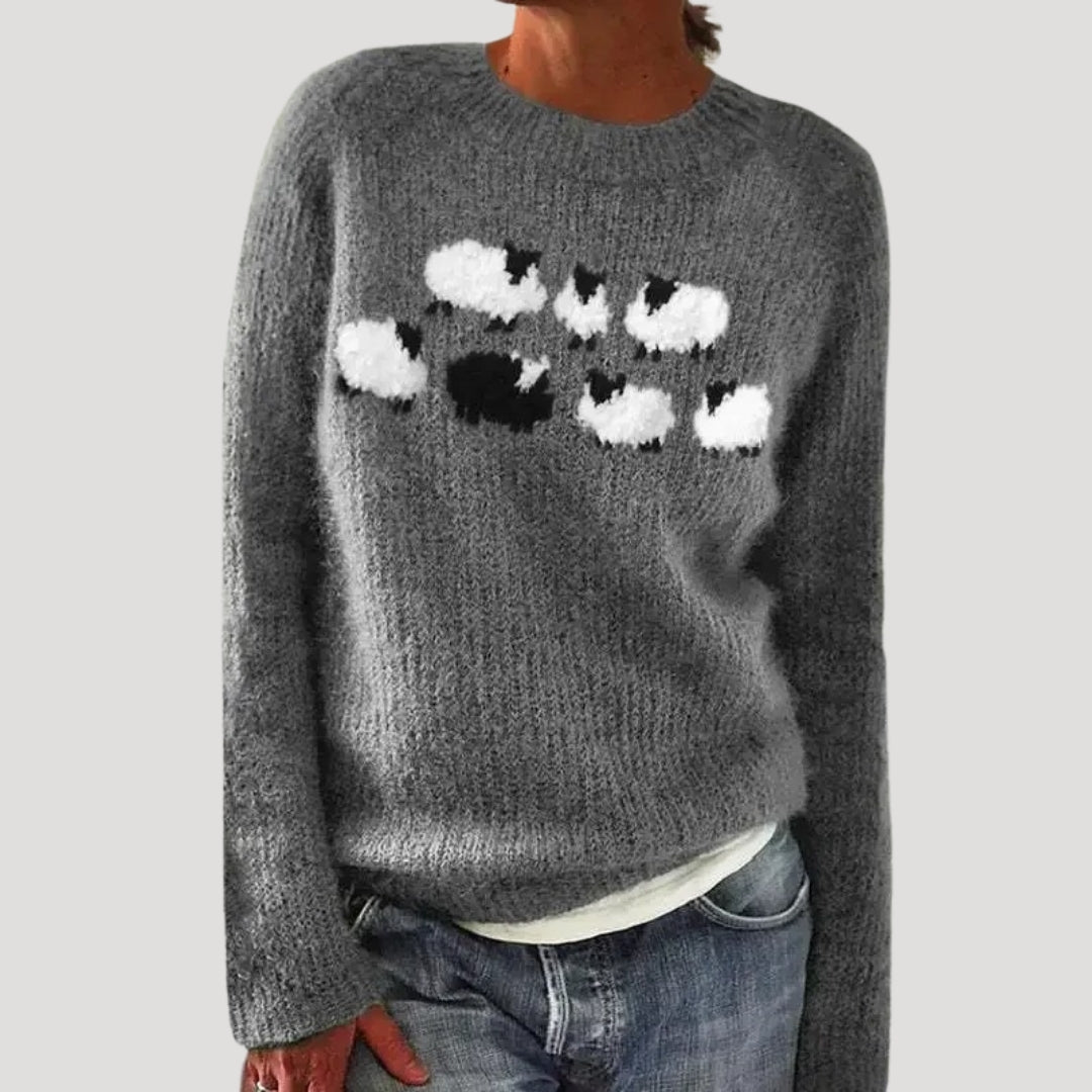 Women’s Nordic Pattern Knit Sweater – Soft & Cozy Winter Essential