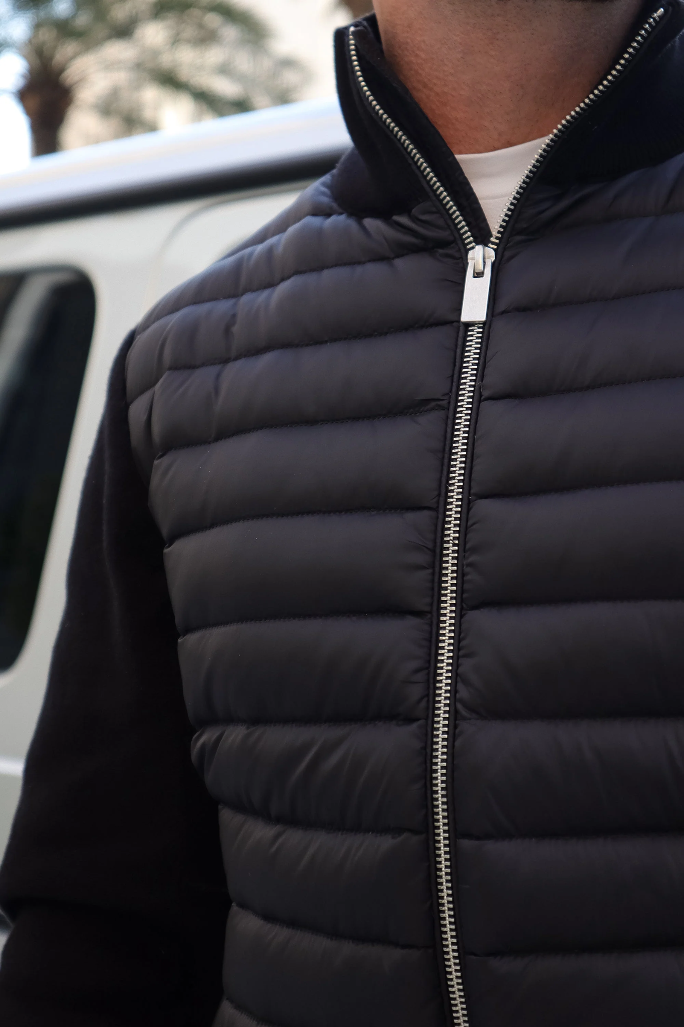 Hybrid Puffer Knit Jacket
