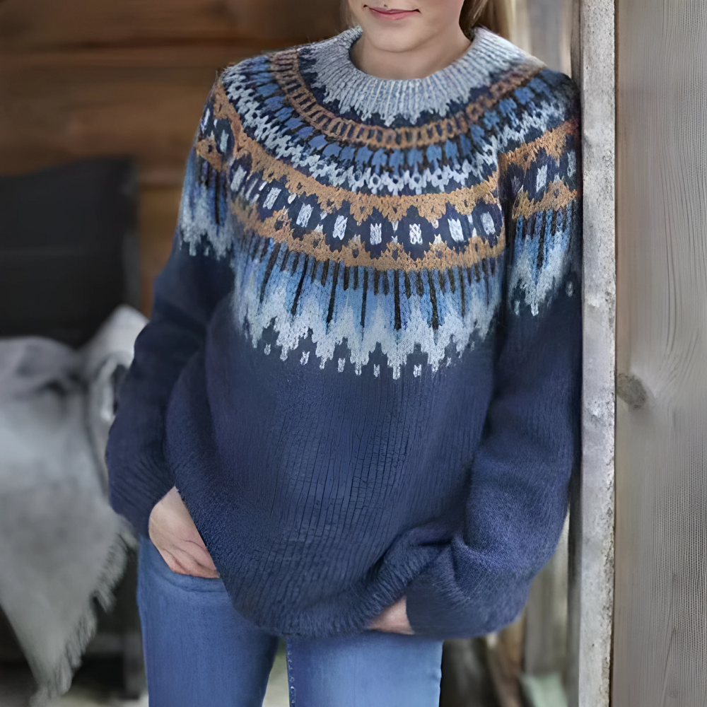 Nordic Pattern Cozy Knit Sweater – Soft, Warm & Winter-Ready
