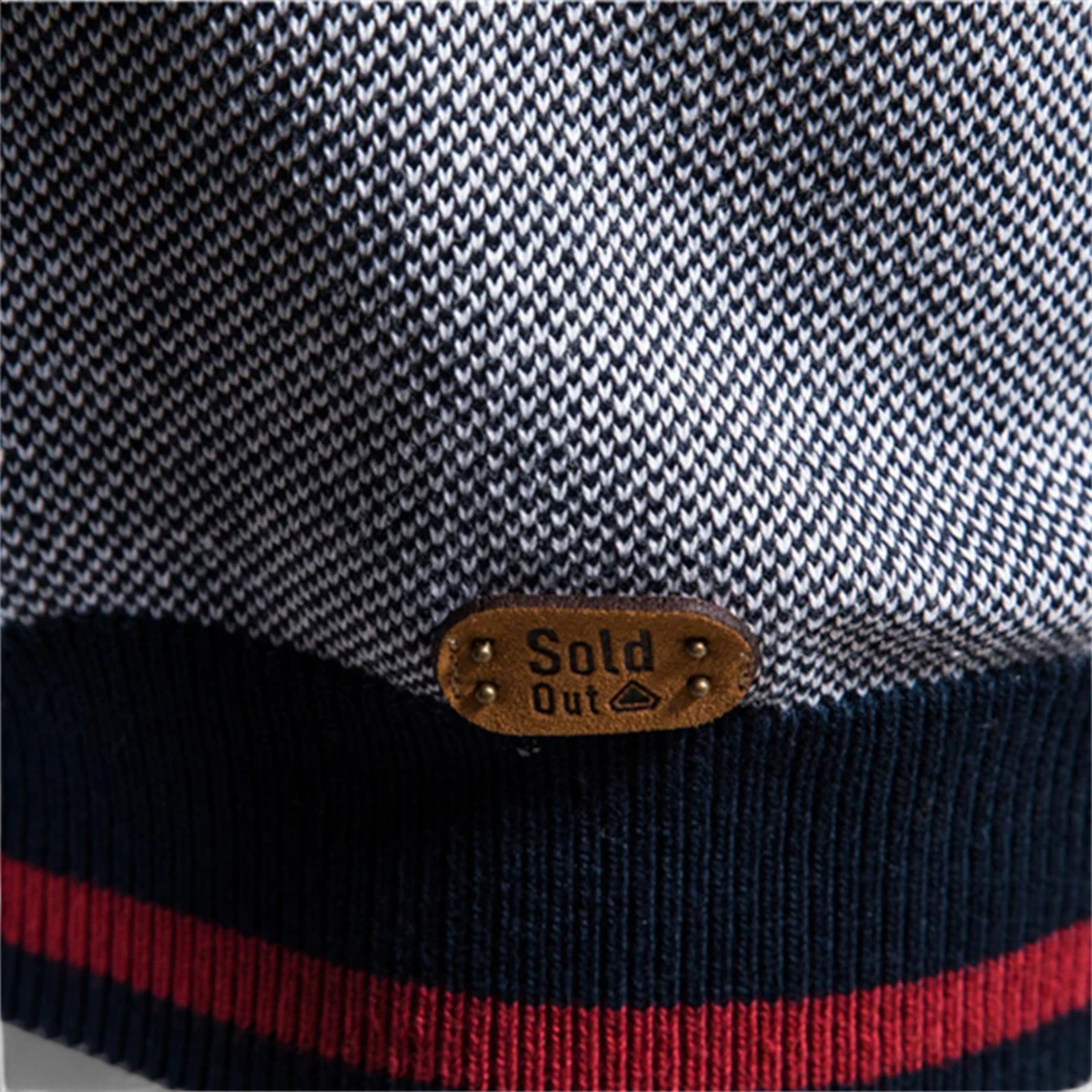 Heritage Zip-Up Knit Sweater – Dual-Tone Comfort & Classic Style