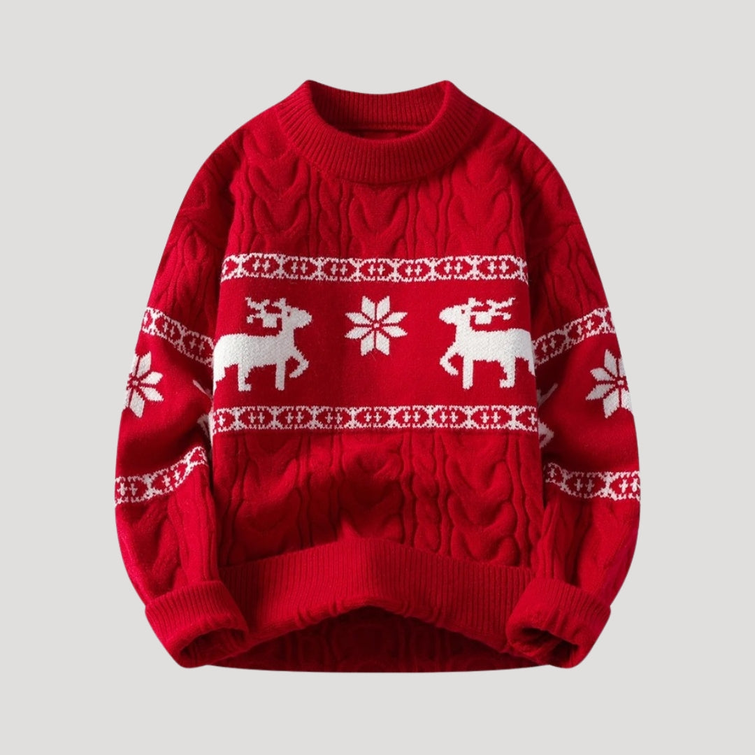 Nordic Reindeer Knit Sweater – Soft Winter Pullover