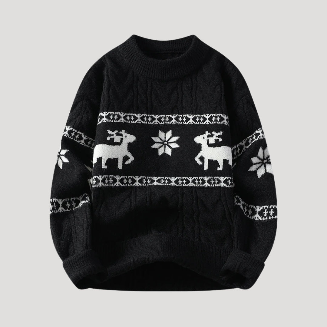 Nordic Reindeer Knit Sweater – Soft Winter Pullover