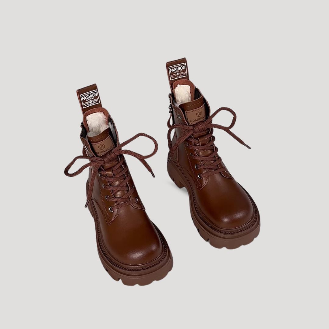 Women’s Chunky Lace-Up Combat Boots – Winter-Ready Edition