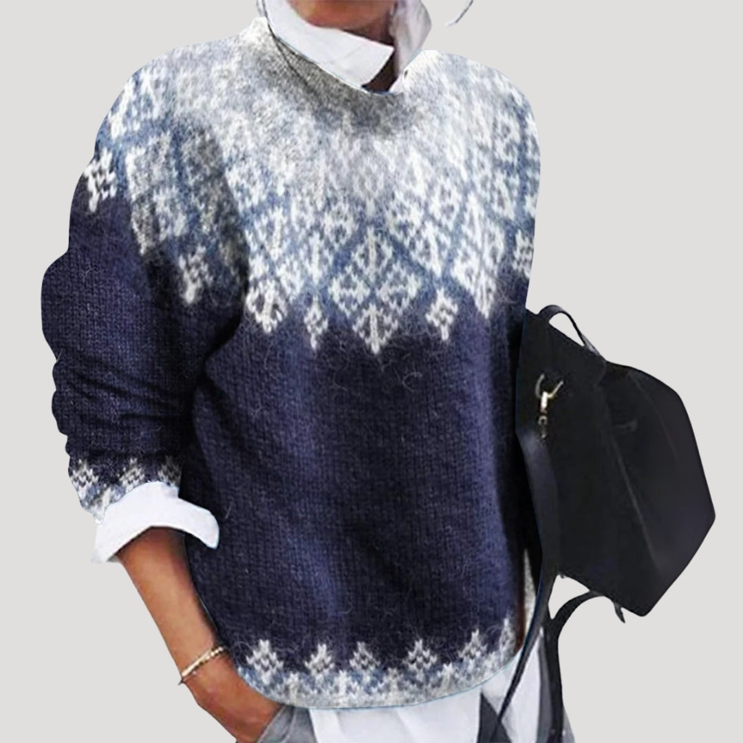 Women’s Nordic Knit Sweater – Classic Winter Pattern Edition