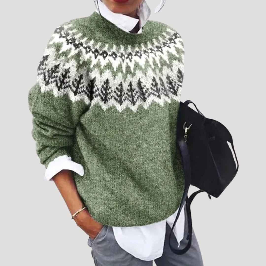 Women’s Nordic Knit Sweater – Classic Winter Pattern Edition